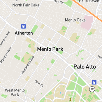 Map of Menlo Park and the surrounding area